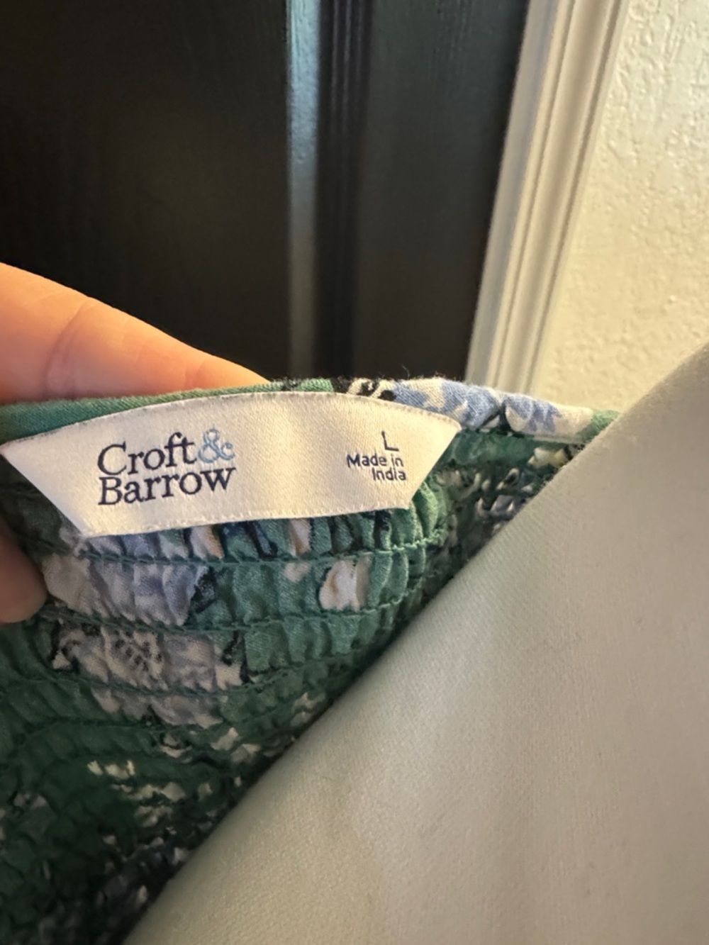 croft & barrow Green Floral Maxi Dress with Smocked Bodice - Picture 2 of 5